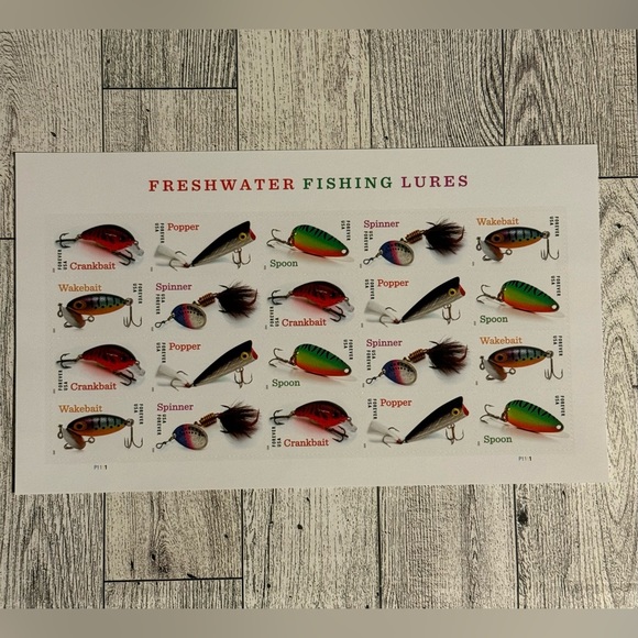 Other - 1 Sheet of 20 Freshwater Fishing Lures Forever Stamp